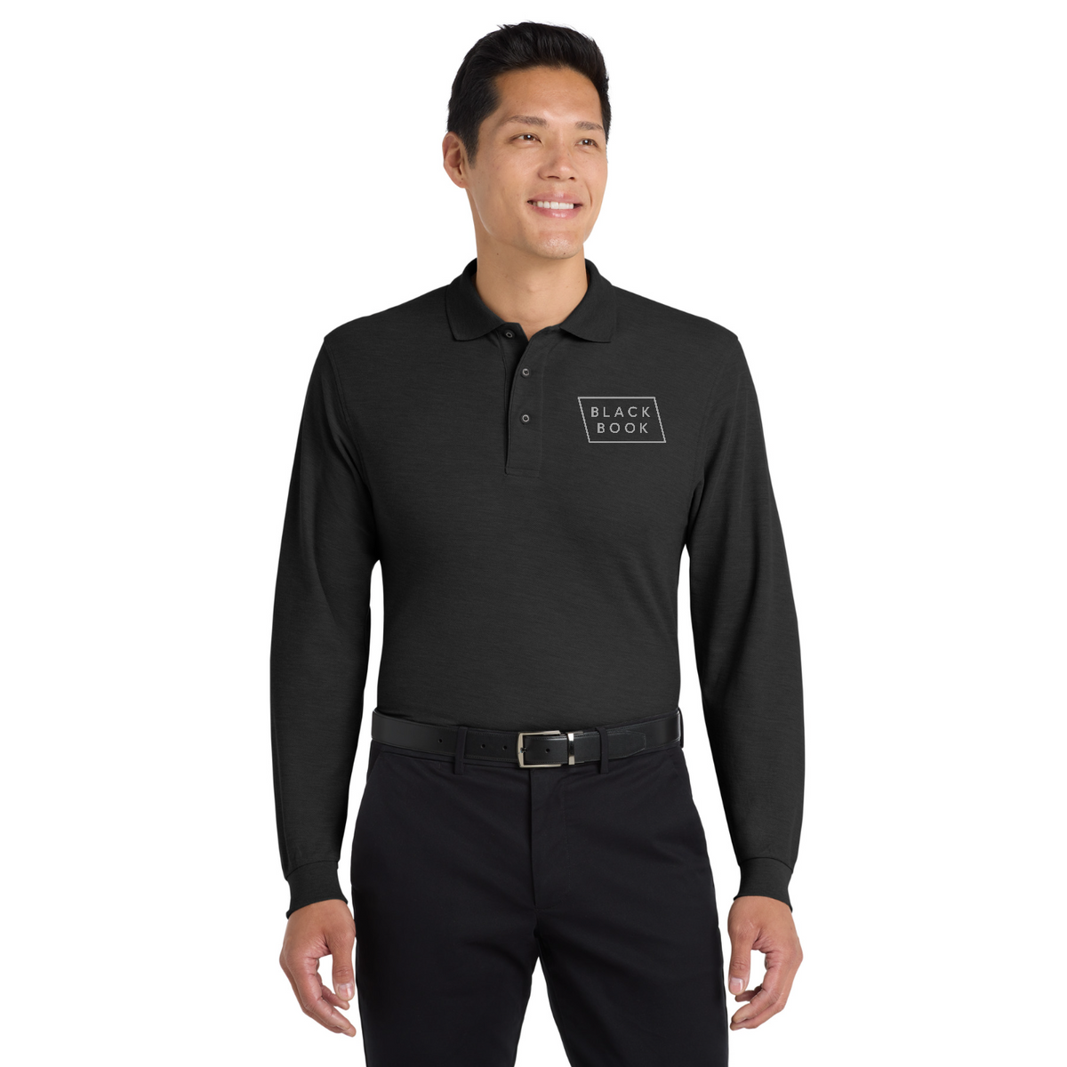 Port Authority Silk Touch Long Sleeve Polo — model